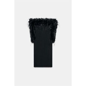 Zara FAUX FUR RIBBED HALTER TOP
BLACK 0/1223/478/800/03